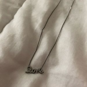 “Love” Crystal and Nickel Necklace
